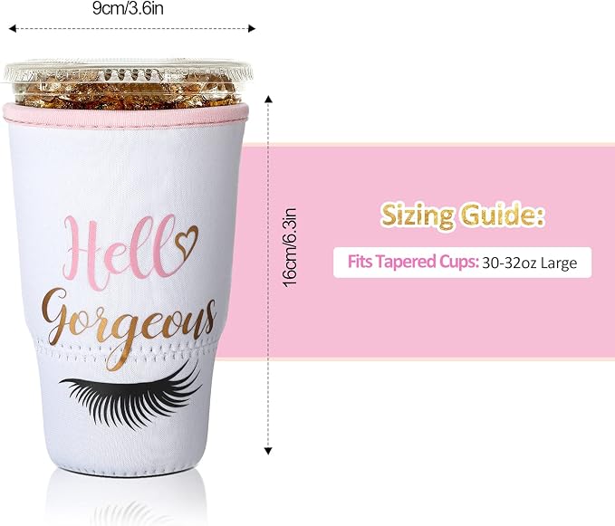 Patelai 4 Pieces Reusable Iced Coffee Sleeve Cup Insulator - Image 3