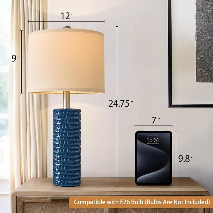 PORTRES 24.75" Modern Accent Ceramic Table Lamp Set of 2 - Image 5