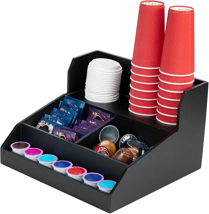 Restaurantware Coffee Cup Organizer 15 x 14.25 x 9.25 Inch Multipurpose Bamboo by Restaurantware