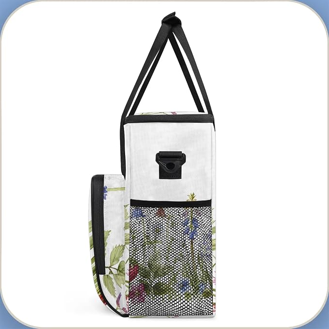 Strawberries And Wildflowers Coffee Maker Carring Bag, Large Insulated Storage - Image 4