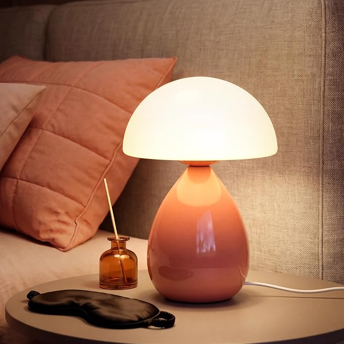 Mushroom Table Lamp for Bedroom, Small Lamp for Living Room, Nightstand by Unknown