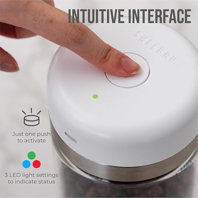 Smart Coffee Container & Food Storage w/Electric Vacuum Seal, Airtight Coffee - Image 5