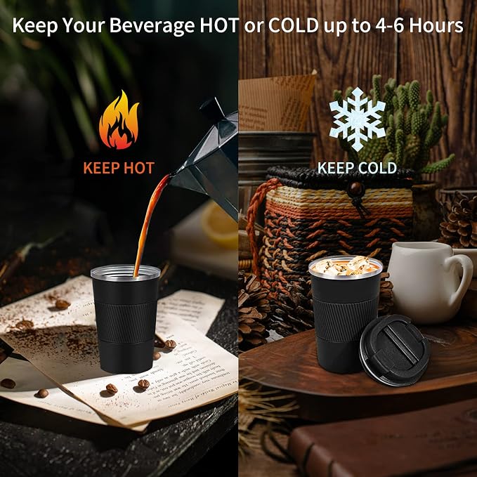YINBAOGE Insulated Travel Coffee Mug, Spill & Leak Proof, Portable To Go - Image 6