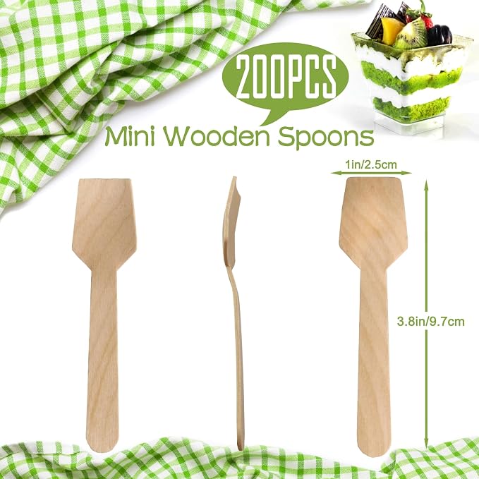 200 Pcs Wooden Ice Cream Spoons - Image 2