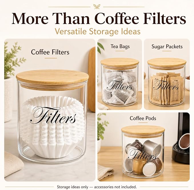 Coffee Filter Holder, Glass Storage Basket Container - Image 7