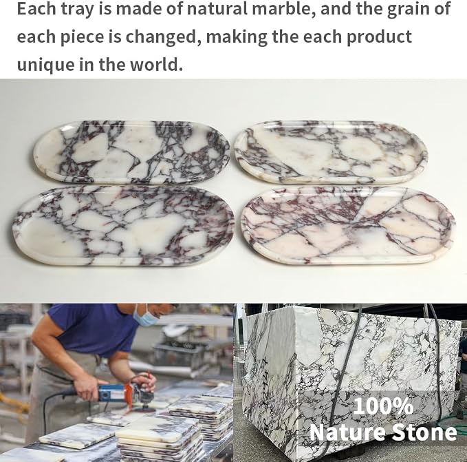 DUANYAN Natural Marble Tray, Coffee Table, Paper Cup, Cake Display, Coffee bar - Image 3