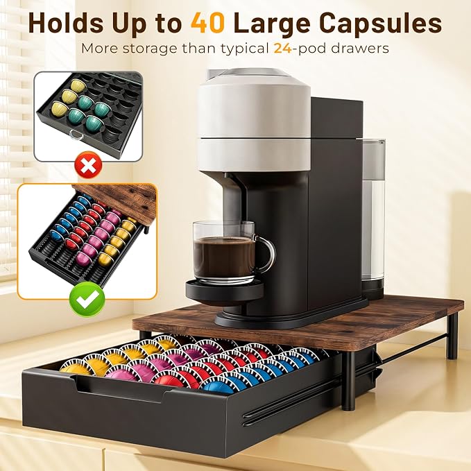 Coffee Pod Drawer Organizer for Nespresso Vertuo, Patented Flexible Slot Design - Image 4