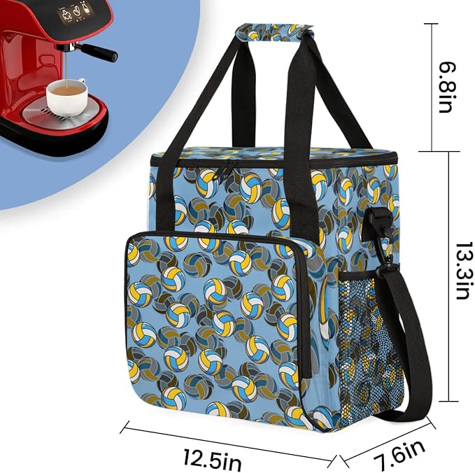 Volleyball Coffee Maker Travel Bag, Volleyball Large Carrying Storage Case - Image 2