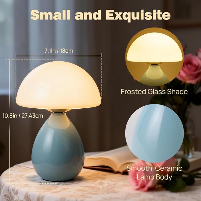 Mushroom Table Lamp for Bedroom, Small Lamp for Living Room, Nightstand - Image 3