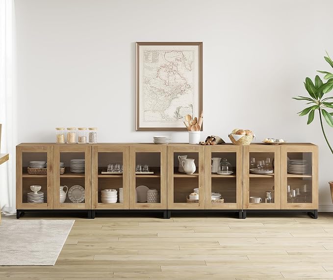 WAMPAT Sideboard Buffet Cabinets, Modern Credenza Sideboard - Image 3