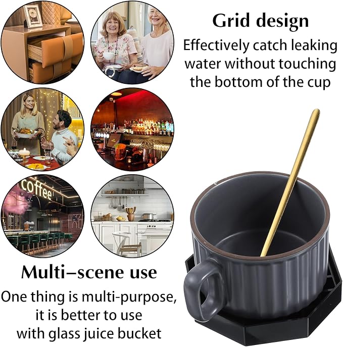 8 Pcs 4 Inch Coffee Drip Tray Countertop Octagon Humidity Drip Trays - Image 3