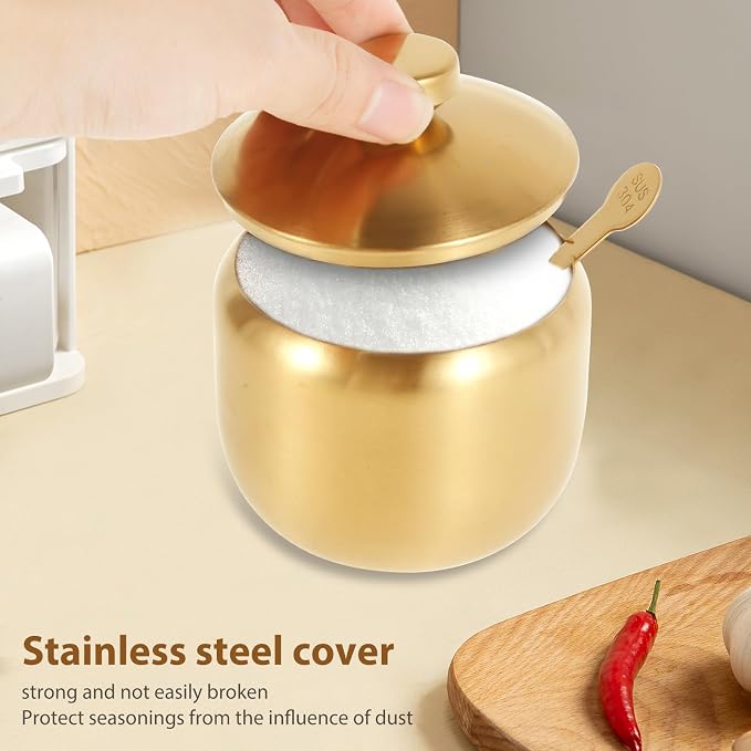 Coffee and Sugar Dispenser, Stainless Steel Gold Sugar Container - Image 6