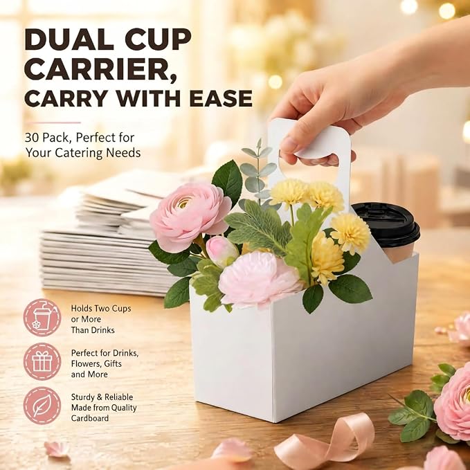 2-Cup Drink Carrier with Handle - Image 2