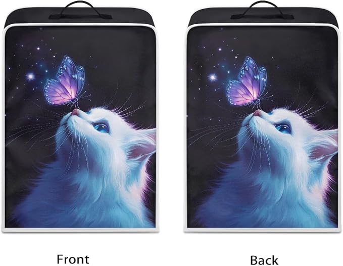 White Cat Butterfly Coffee Machine Covers Anti Dust Covers - Image 2