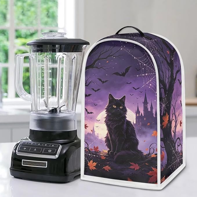 Leaves Black Cat Blender Dust Cover, Anti Fingerprint Polyester Stand Mixer or - Image 5