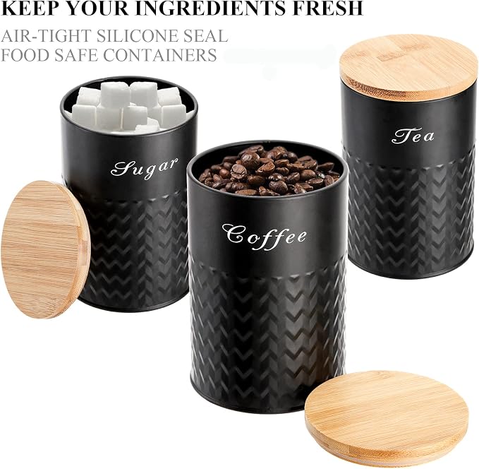 Bekith 3 Pack Kitchen Canisters - Image 2