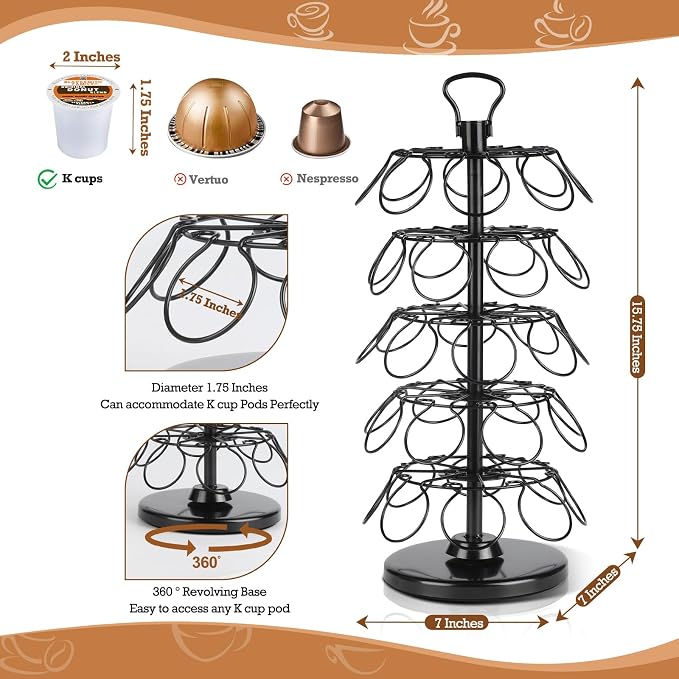 BLACKSMITH FAMILY 40 Pods Capacity Very Easy Assembly K Cup Holders, K Cup - Image 3