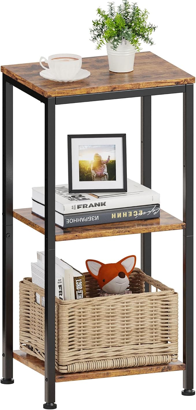 3 Tier End Table, Tall Nightstand by Lifenite