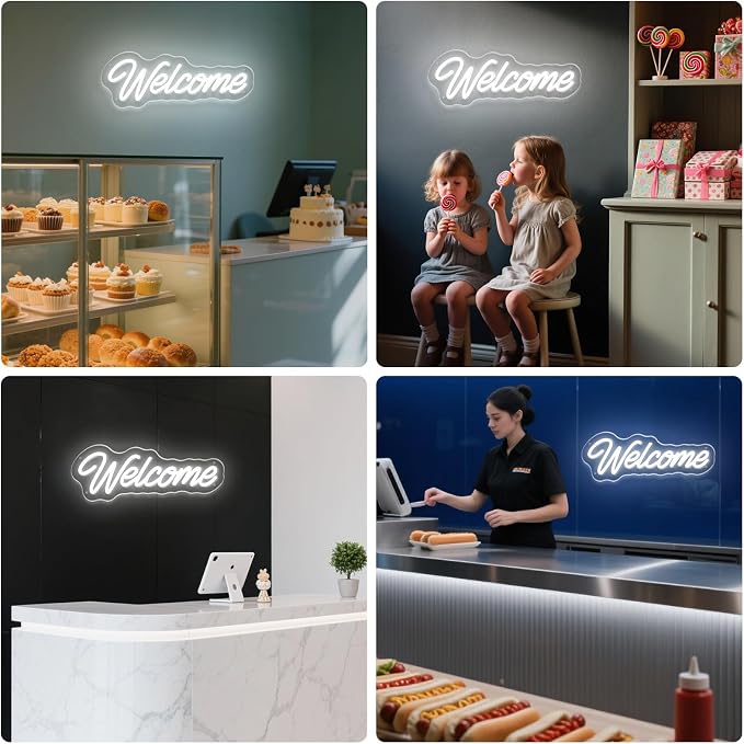 Welcome Neon Sign USB Powered Three Adjustable Brightness Lights Sign - Image 7