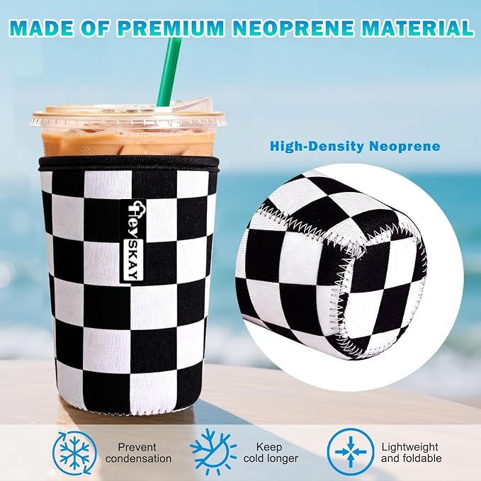 HEYSKAY Insulated Coffee Cup Sleeves Reusable Neoprene Iced Coffee Sleeve - Image 2