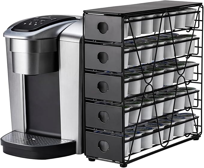 FlagShip K Cup Organizer for Keurig Pod Drawer Large Mullti Tier Coffee Pod by FlagShip
