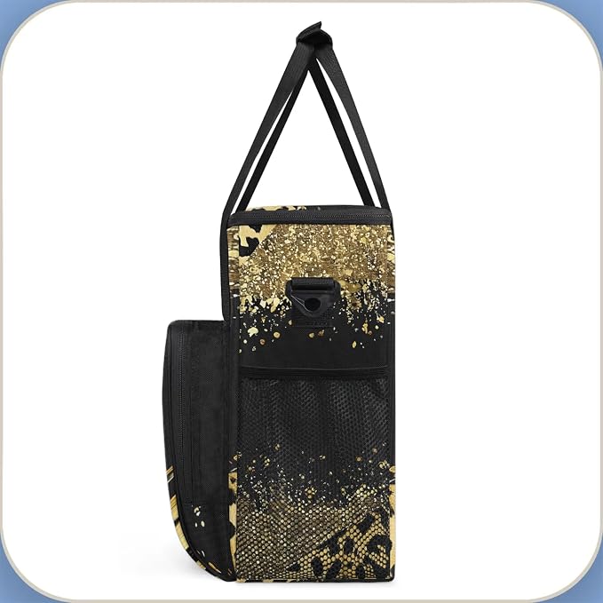 Brown Leopard Cheetah Coffee Maker Carring Bag, Large Insulated Storage - Image 5
