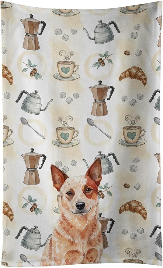Caroline's Treasures Red Heeler Australian Cattle Dog Coffee Bar Kitchen Towel by CarolinesTreasures