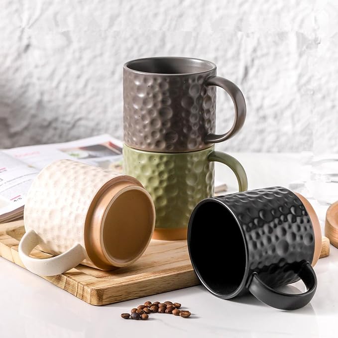 Nihow 16OZ Stackable Coffee Mug Set, Large Ceramic Coffee Mug Set of 4 - Image 6