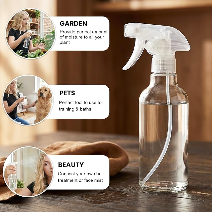 Glass Spray Bottles 12oz Empty Spray Bottle Mist/Stream Spraying Small - Image 6