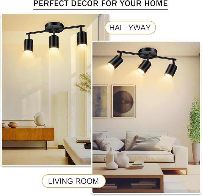BoostArea LED 3 Light Track Lighting Kit, Flexibly Rotatable Light Head - Image 5