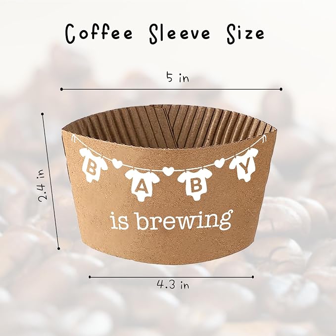 20 Counts A Baby Is Brewing, Coffee Cup Sleeves - Image 2