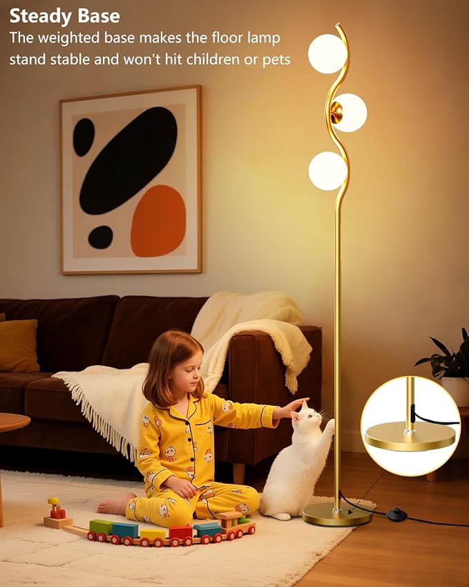 Lightdot Globe Floor Lamp for Living Room Mid Century Modern Floor Lamps - Image 5