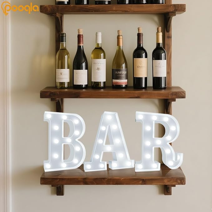 Pooqla BAR Sign for Home Bar Decor, Cool White LED Light Up Bar Sign | BAR - Image 7