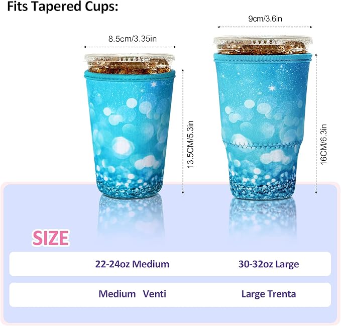 Patelai 4 Pieces Reusable Iced Coffee Sleeve Cup Insulator - Image 3