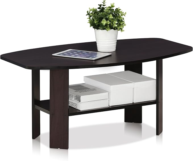 Furinno Simple Design Coffee Table, Dark Walnut by Furinno-FitsYourSpaceFitsYourBudget