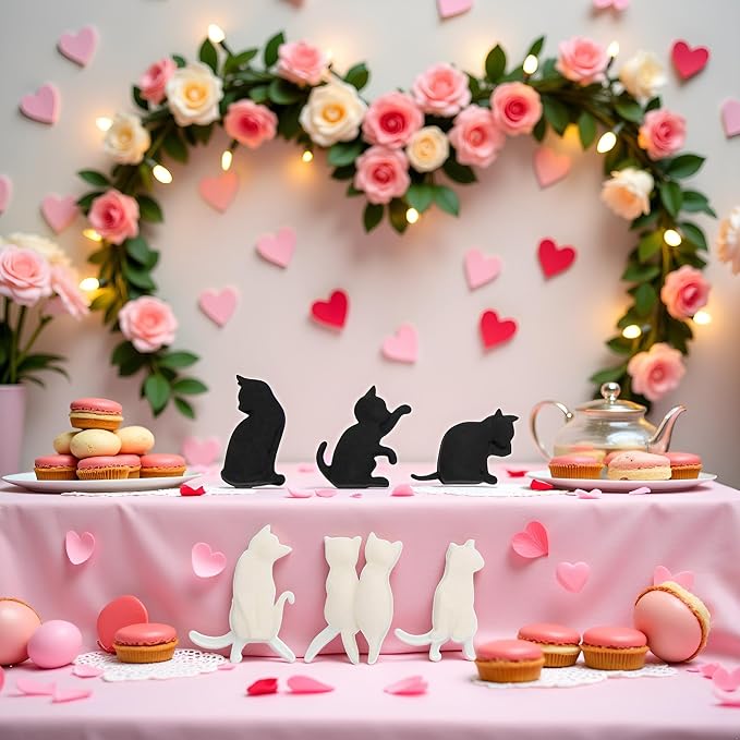 6Pcs Heat-Resistant Silicone Tea Bag Clips Set Cartoon Cat-Shaped Reusable - Image 2
