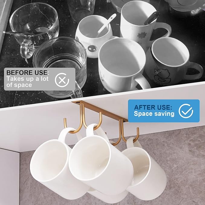 FOMANSH Mug Rack Under Cabinet - Image 2