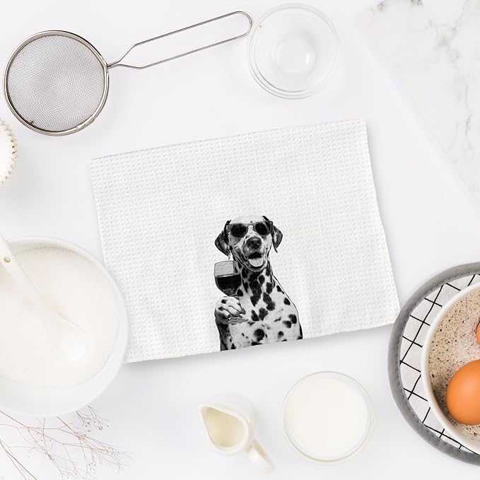 Dalmatian Gifts Wine Dog Kitchen Towels, Gifts - Image 6