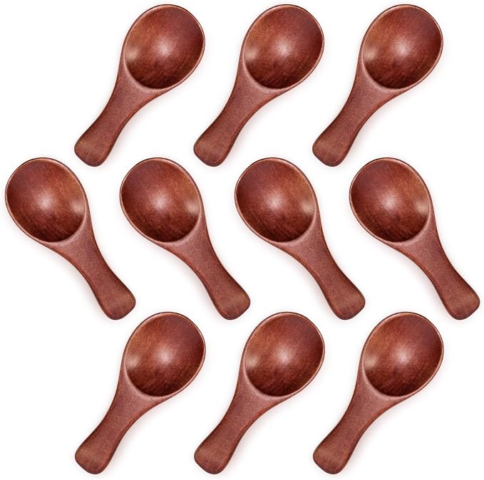HANSGO 10PCS Small Wooden Spoons, 3.25 Inch Wooden Teaspoons, Cute Little Spoons by HansGo