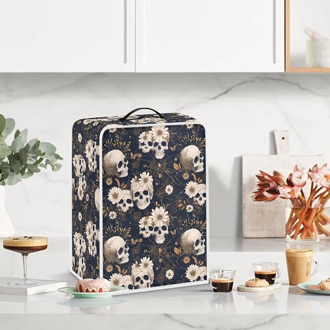Skull Daisy Coffee Machine Dust Cover Waterproof Universal Barista Express - Image 3