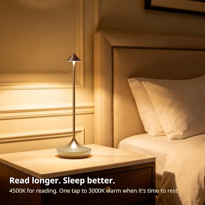 Cordless Rechargeable Table Lamp Set of 2, 3 Color Temperatures 9 Lighting Modes - Image 3