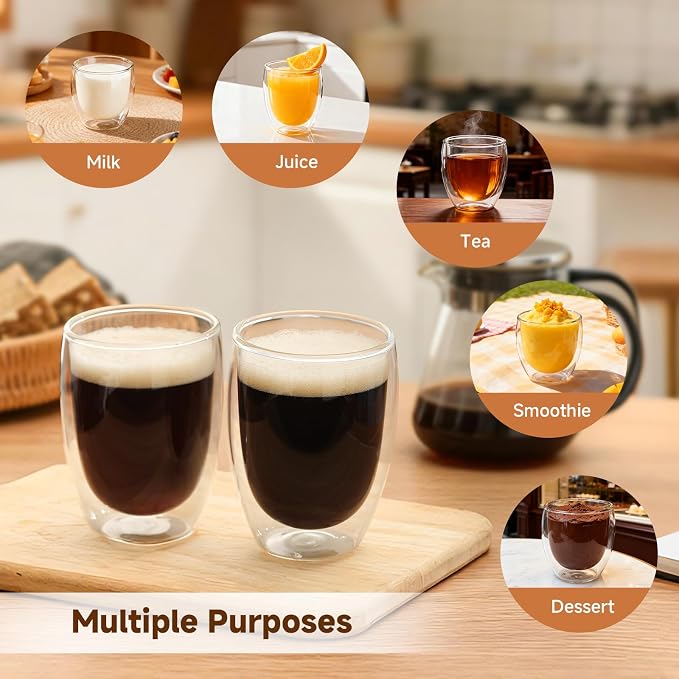 Aurzen Double Walled Glass Espresso Cups - Image 7