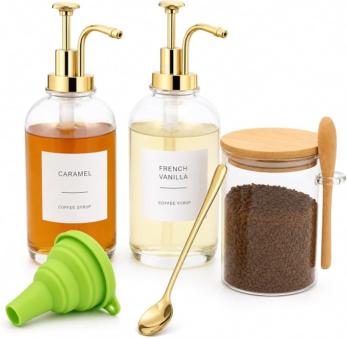 2 Pack 16.9 oz Coffee Syrup Dispenser by forhaodejia