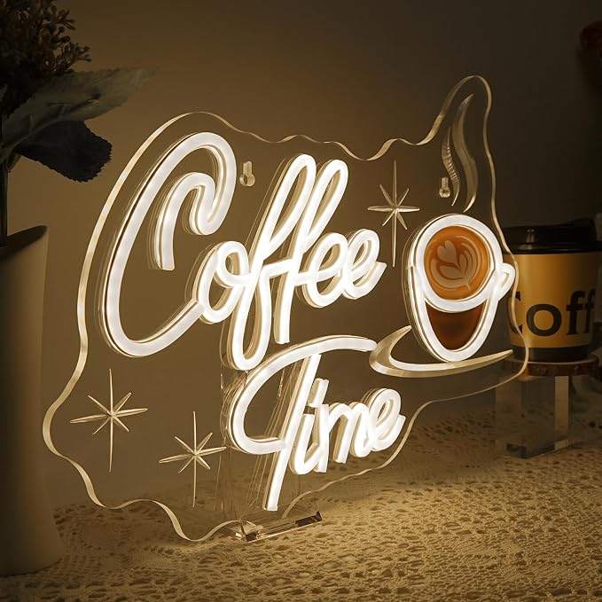 Coffee Time Neon Sign Latte Art Neon Lights Neon Bar Signs - Image 5