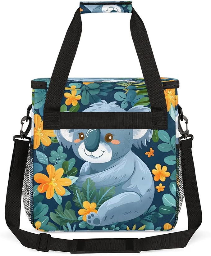 Cartoon Koala Coffee Maker Carring Bag, Large Insulated Storage Organizer Case - Image 5
