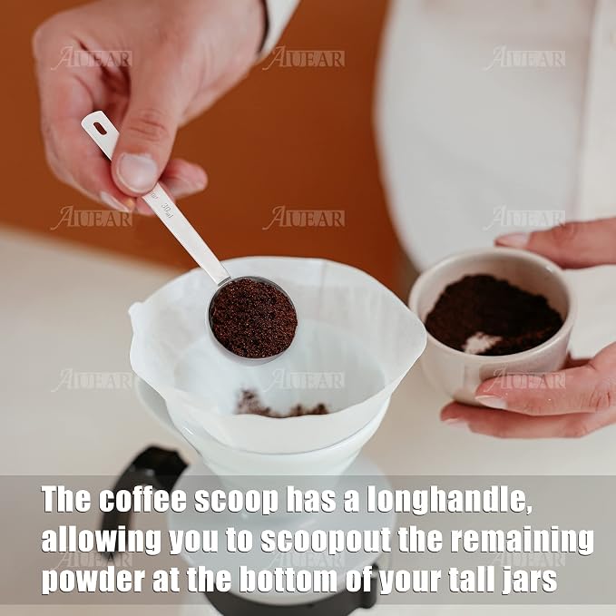 AUEAR, 2 Pack Coffee Measuring Scoop 304 Stainless Steel Spoon Tablespoon - Image 3