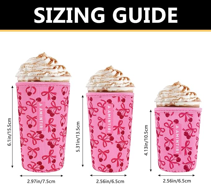 3 Pack Reusable Sleeve for Iced Coffee Cup, Coffee Neoprene Sleeve for Iced&Hot - Image 3