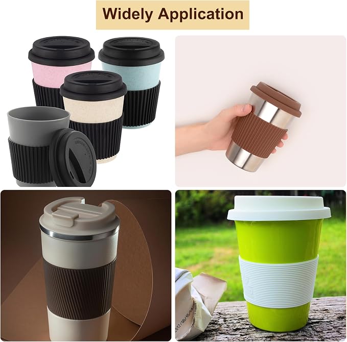 uxcell Silicone Cup Lids, Drinking Lid Reusable Sealed Mug Lid - Image 6