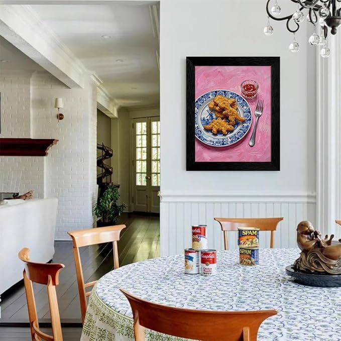 Black Framed Funny Kitchen Wall Art 08x10 inch Dining Room Food Canvas Poster - Image 5