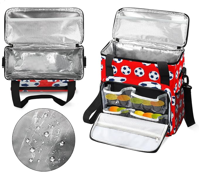 Soccer Coffee Maker Travel Bag, Soccer Large Carrying Storage Case Insulated - Image 3